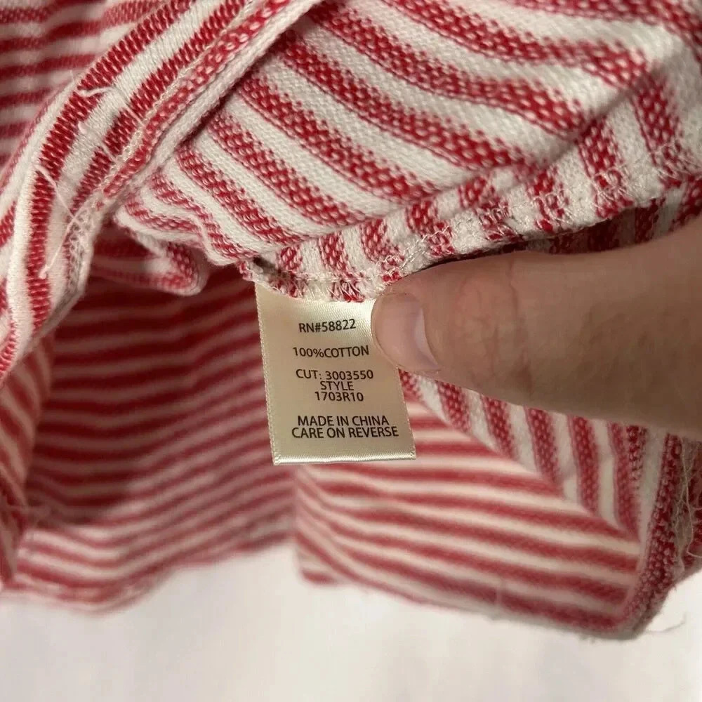 Max Studio Mini Skirt Women's Small White Red Striped Pockets Drawstring - Picture 5 of 7